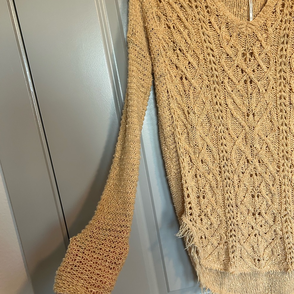 Free People Yellow Chunky Knit sweater - Picture 3 of 4